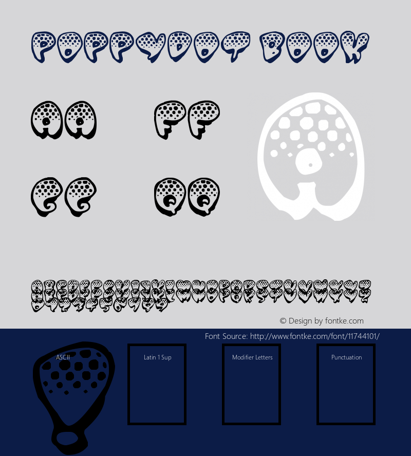 Poppydot Book Version 1.00 July 25, 2010, Font Sample