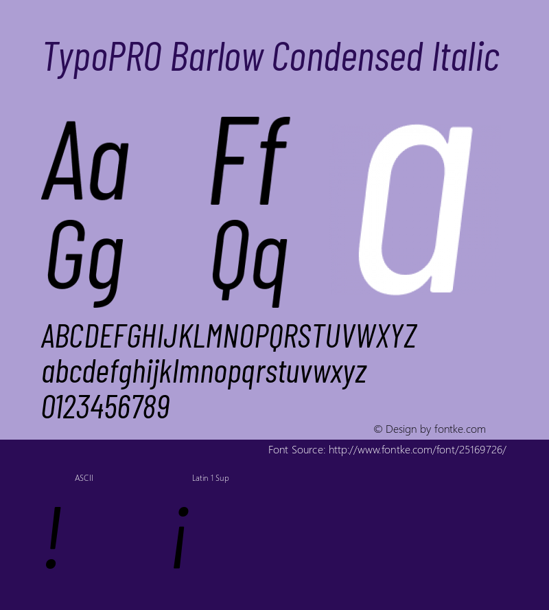 TypoPRO Barlow Condensed Italic Version 1.301 Font Sample