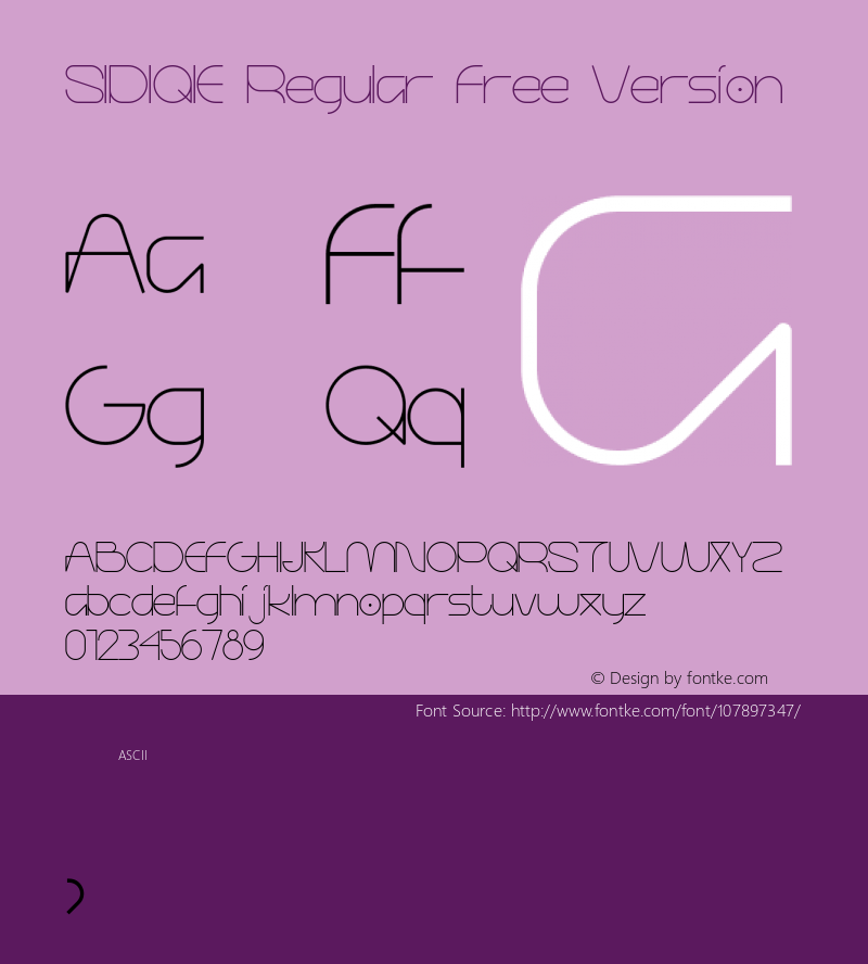 SIDIQIE Regular Free Version Version 1.000 Font Sample