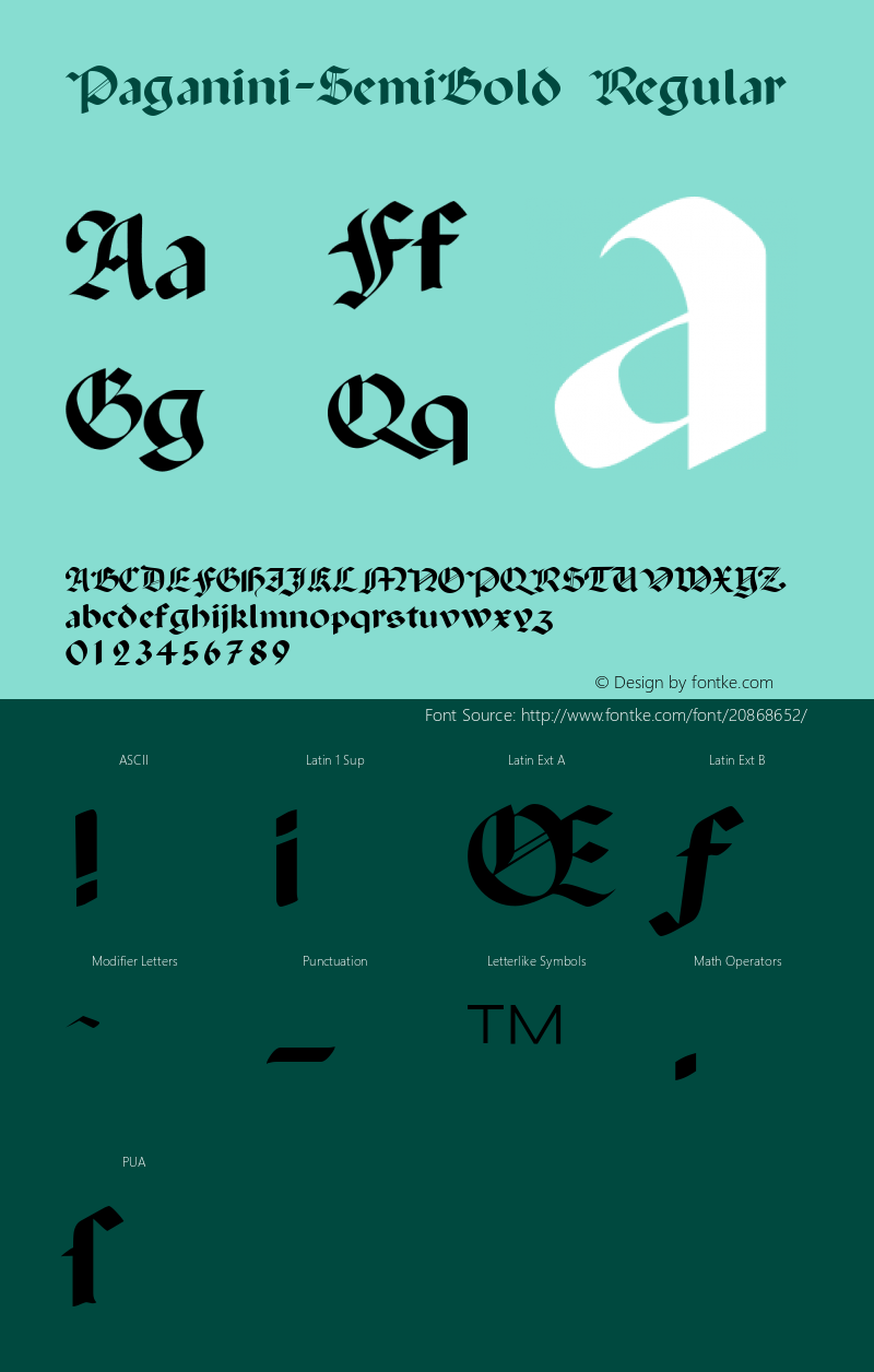 Paganini SemiBold 1.12 Font Sample