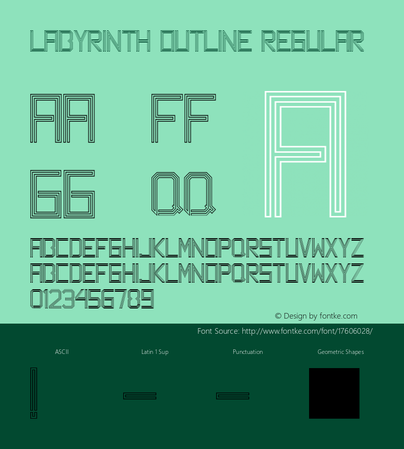 Labyrinth Outline Regular Version 1.000;PS 001.001;hotconv 1.0.56 Font Sample