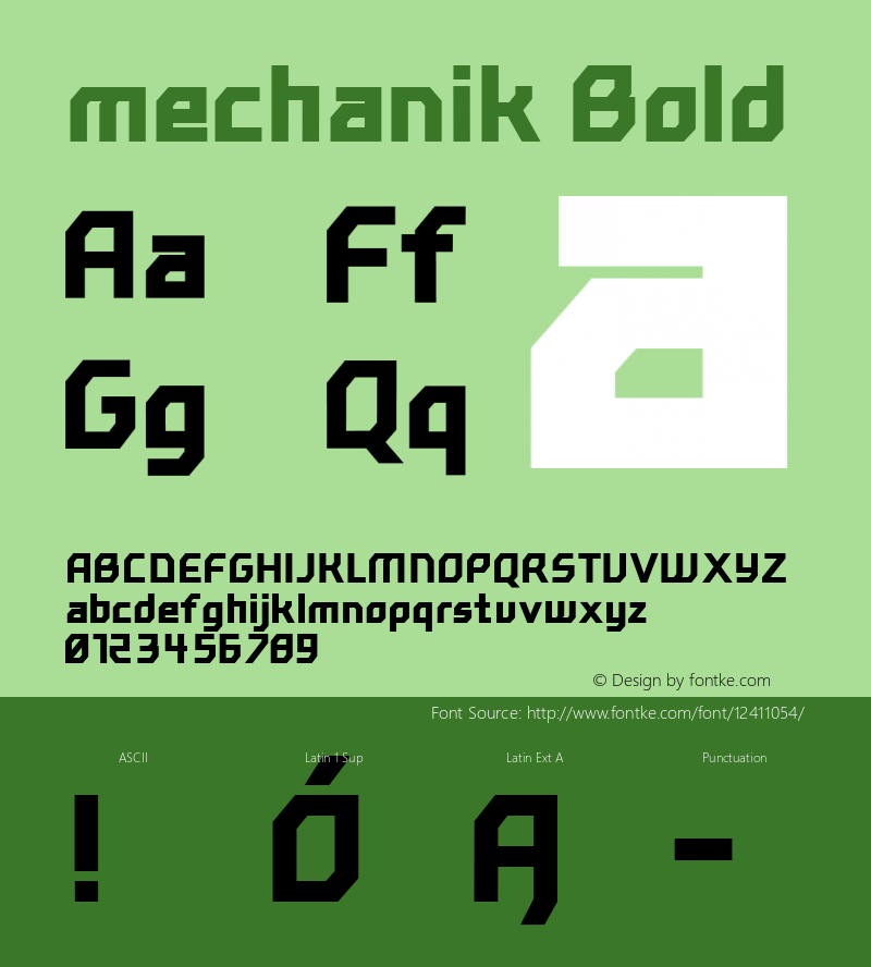 mechanik Bold Version 1.00 2013 Font Sample