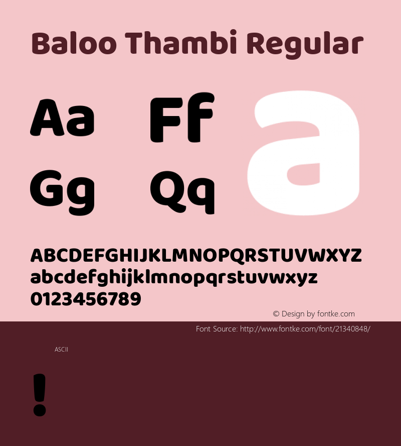 BalooThambi Version 1.0 Font Sample