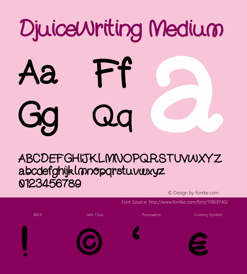 DjuiceWriting Medium Version 001.000 Font Sample