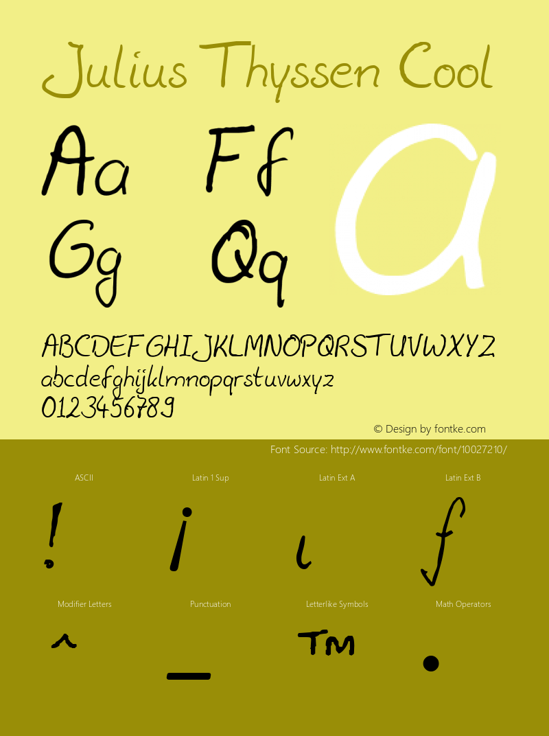 Julius Thyssen Cool May 1998 Font Sample