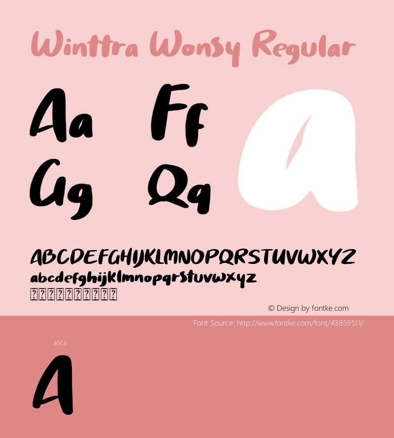 Winttra Wonsy Regular Version 1.000 Font Sample