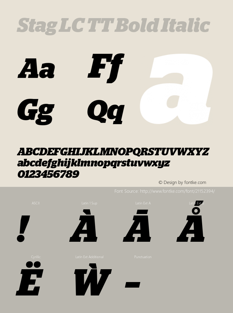 StagLCTTBold Version 1.0 Font Sample