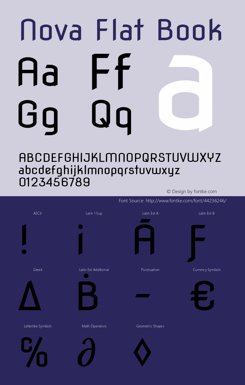 Nova Flat Version 2.000 Font Sample