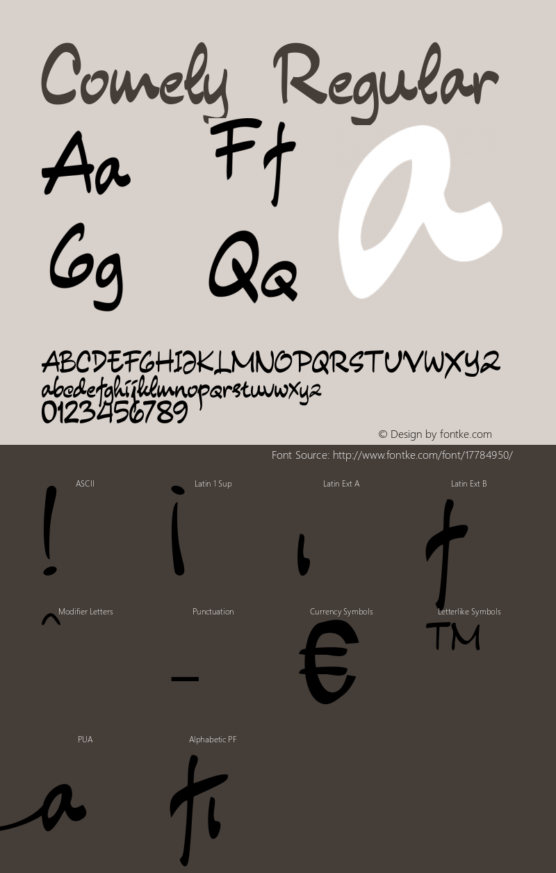 Comely Regular Version 1.000 Font Sample