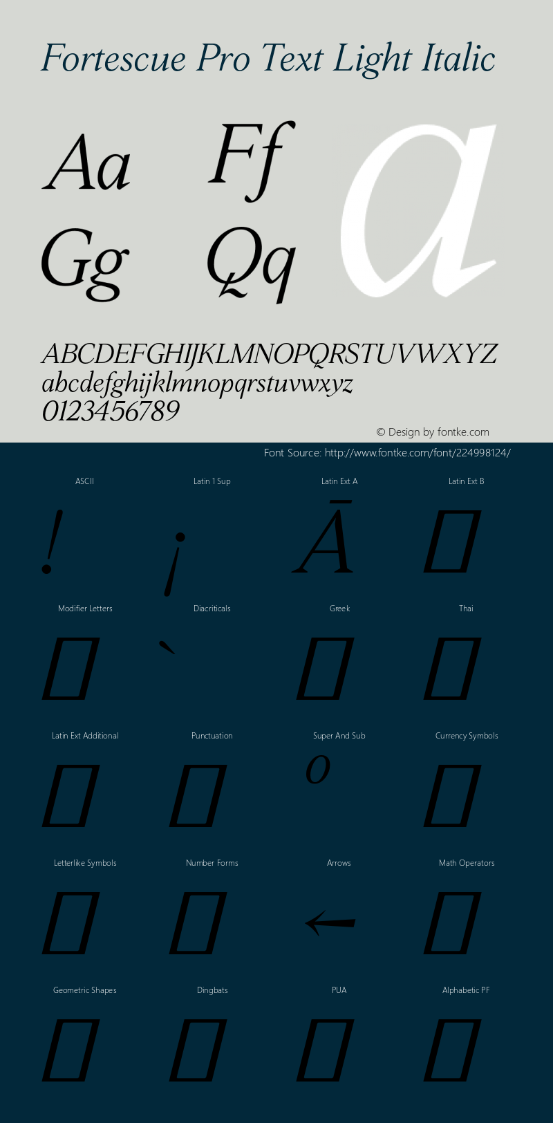 Fortescue Pro Text Light Italic Version 2.004图片样张