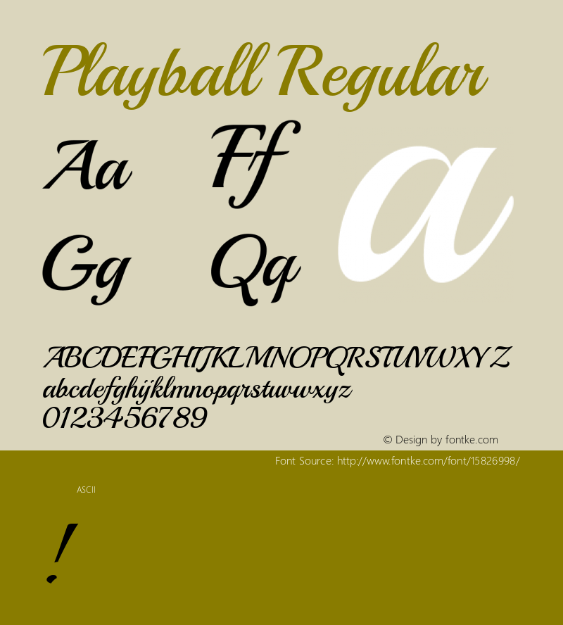 Playball Regular Version 1.001; ttfautohint (v1.4.1) Font Sample