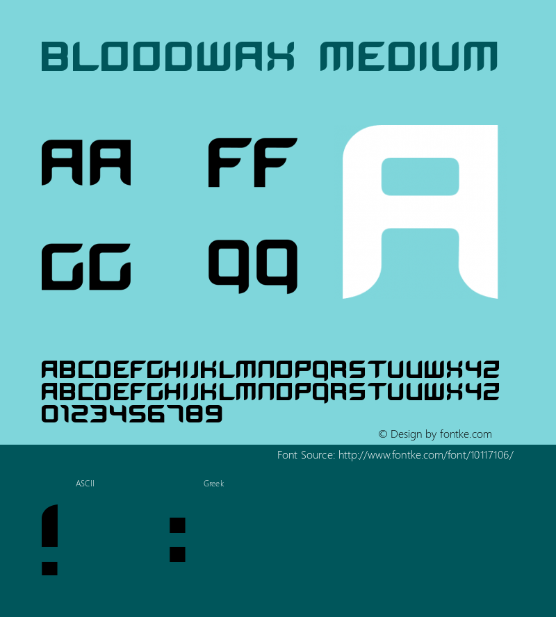 BloodWax Medium 001.000 Font Sample