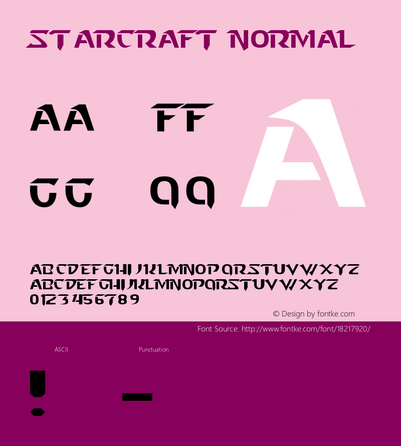 Starcraft Normal Version 1.0 Font Sample