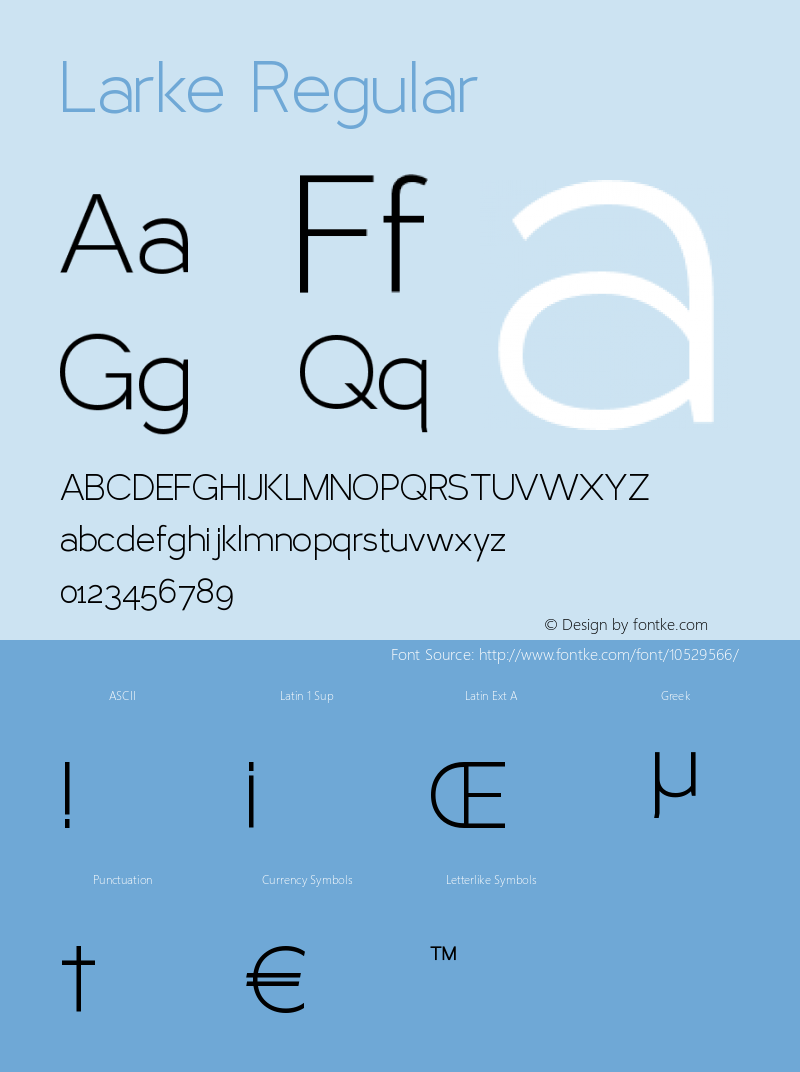 Larke Regular Version 1.0 Font Sample