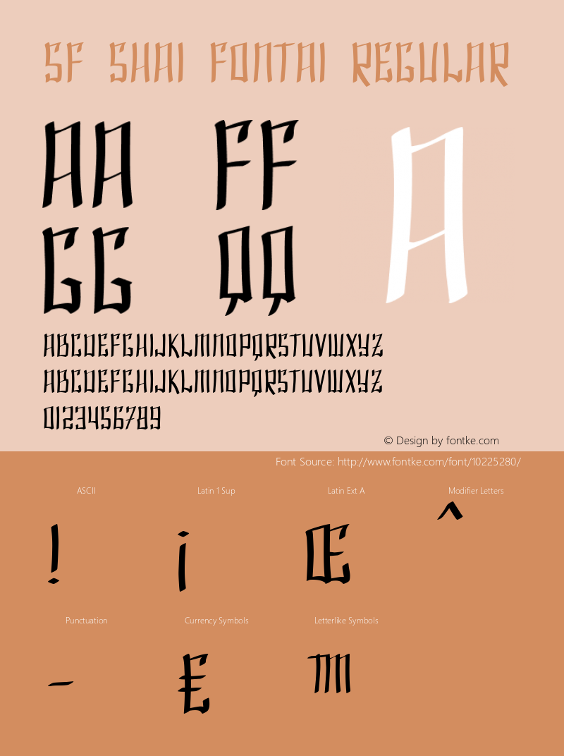 SF Shai Fontai Regular Version 1.1 Font Sample