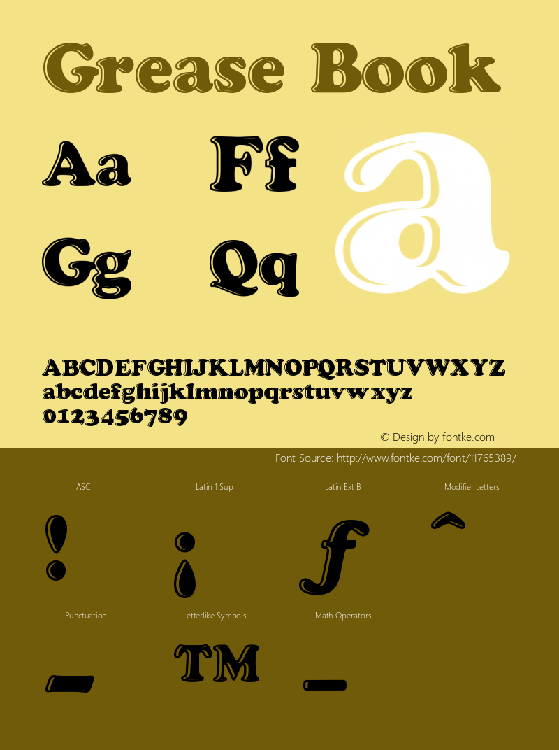 Grease Book Version Macromedia Fontograp Font Sample