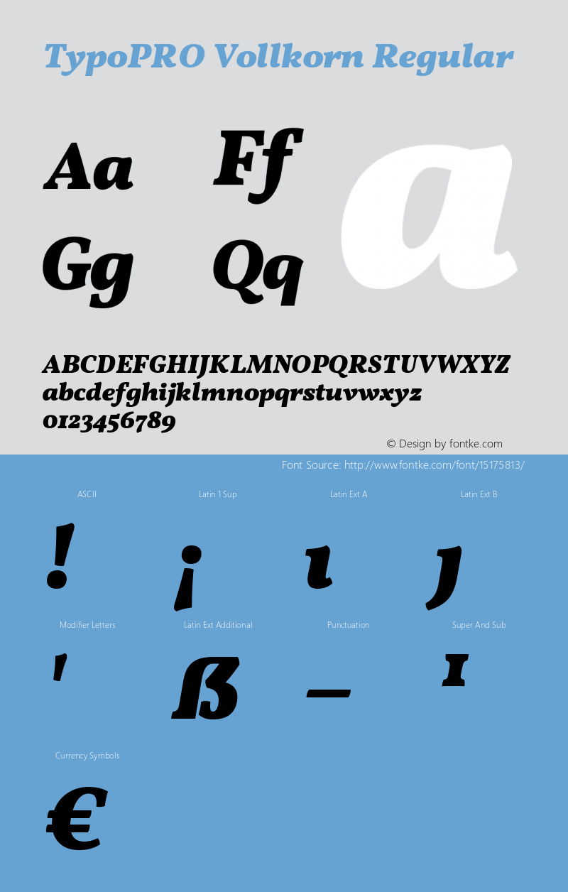 TypoPRO Vollkorn Regular Version 2.001 Font Sample