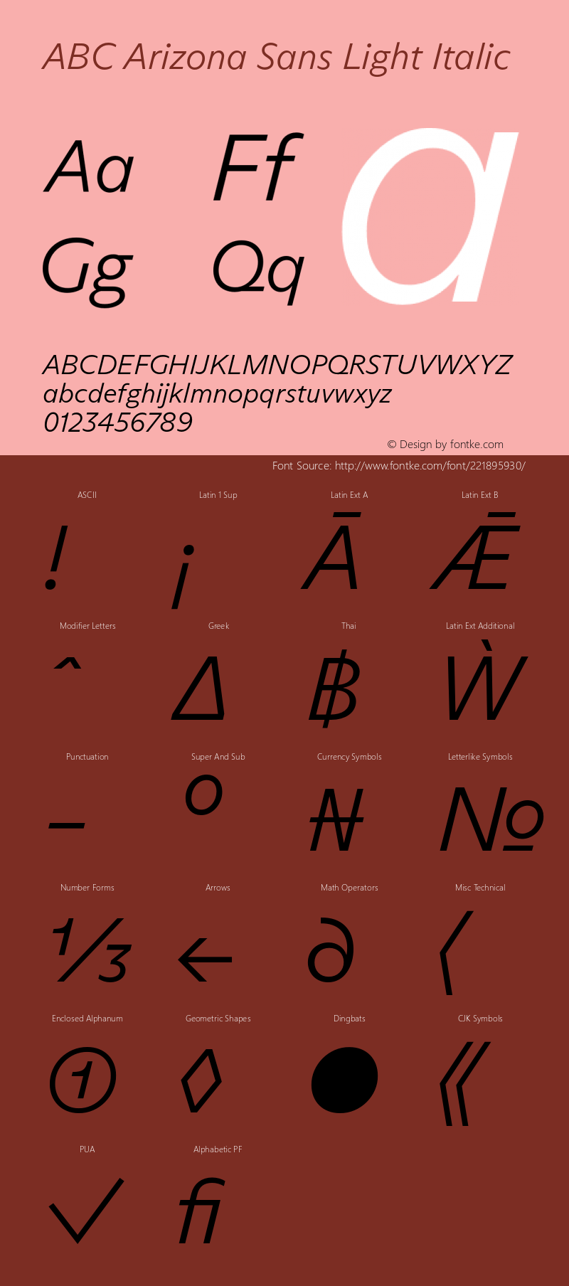 ABCArizonaSans-LightItalic Version 1.000图片样张