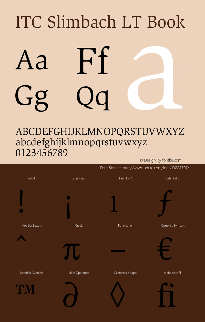 ITC Slimbach LT Book Version 006.000 Font Sample