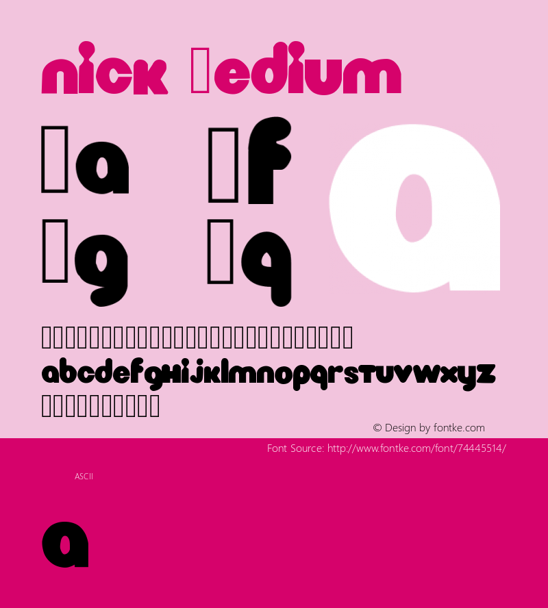 nick Version 001.000 Font Sample