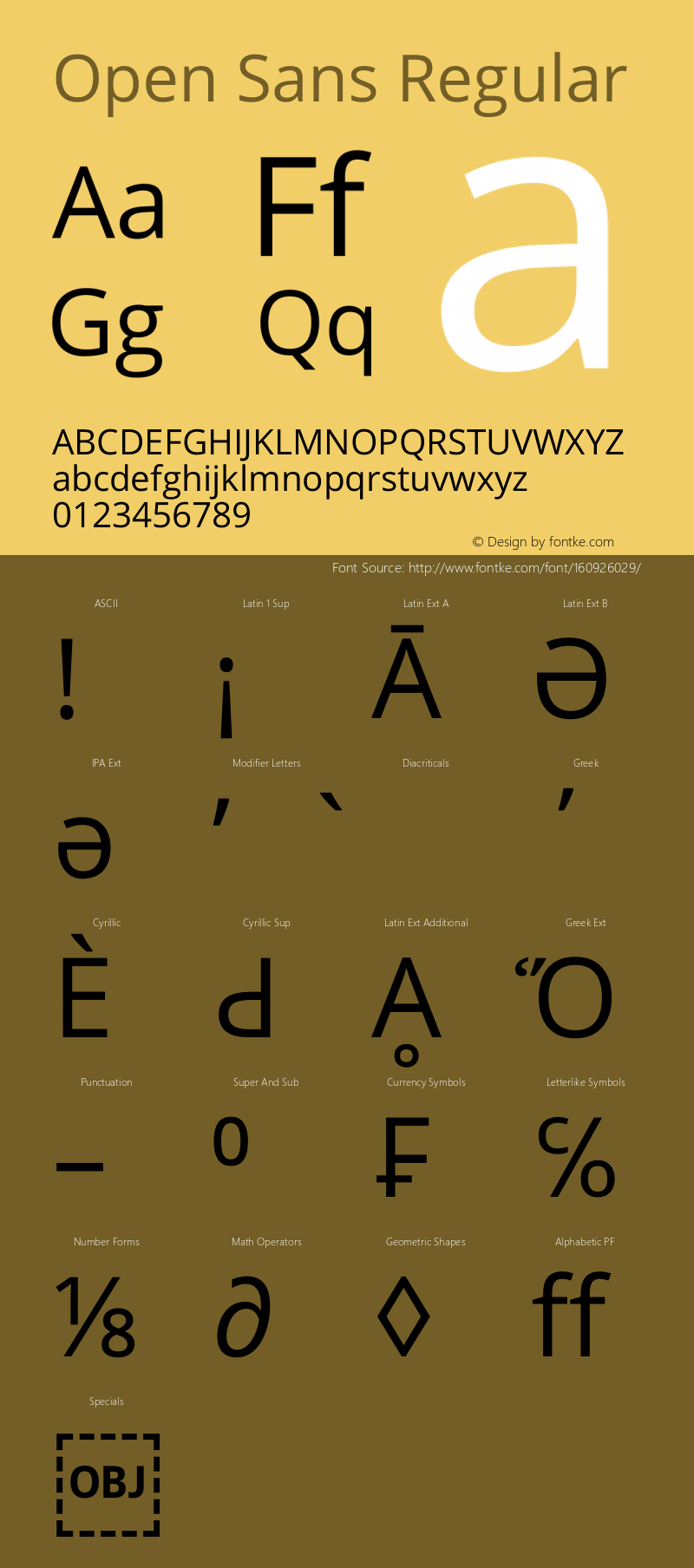 OpenSans-Regular Version 1.10 Font Sample