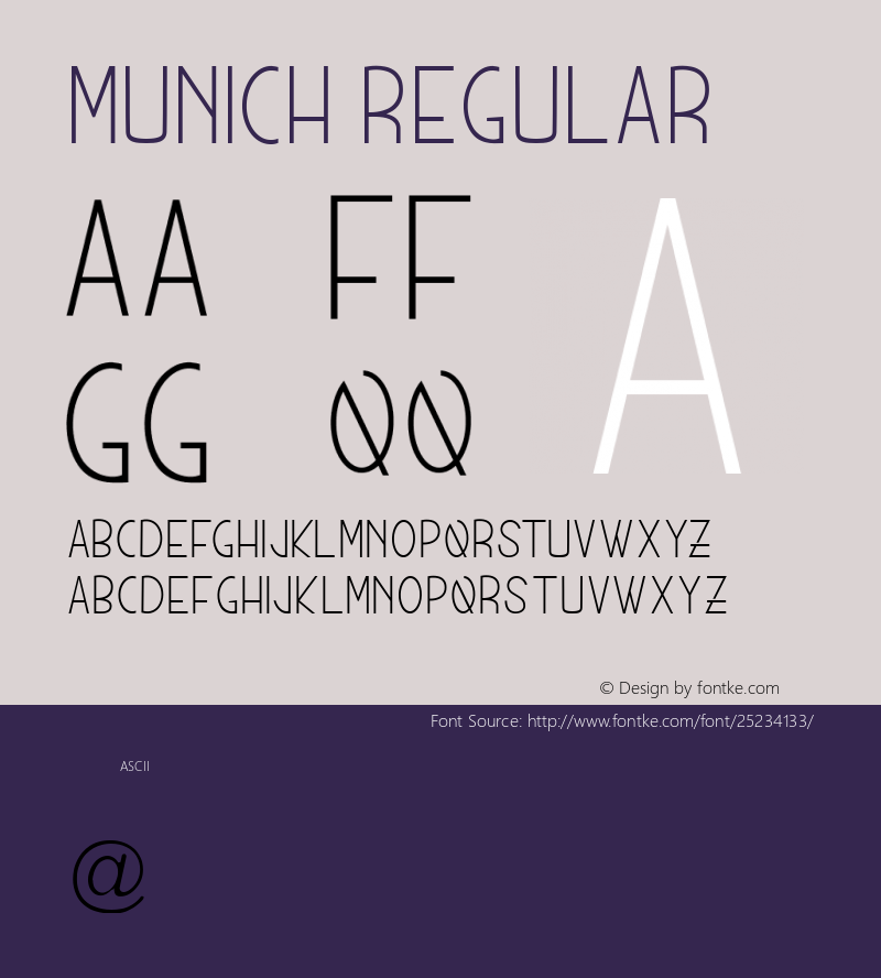MUNICH  Regular Version 1.000 Font Sample