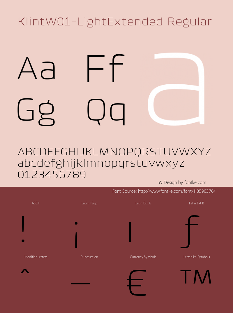 Klint W01 Light Extended Version 1.00 Font Sample