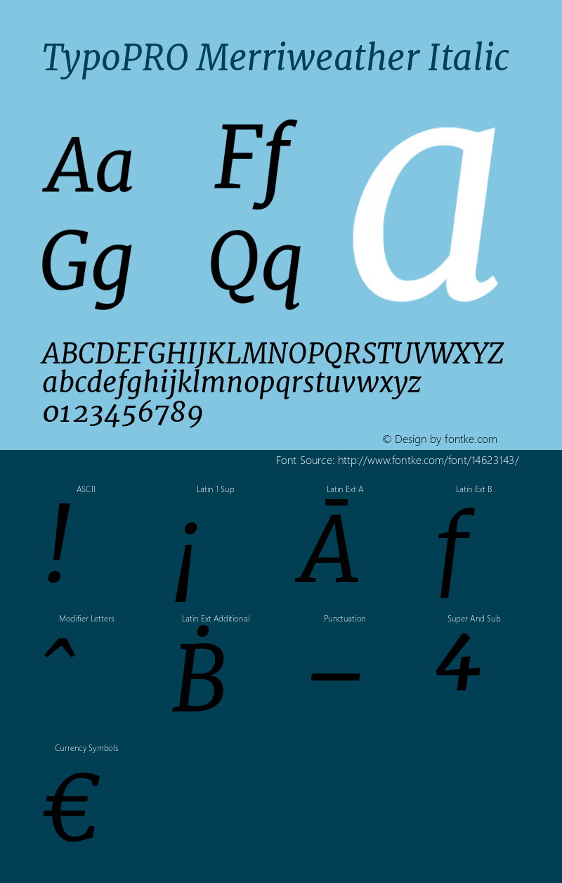 TypoPRO Merriweather Italic Version 1.001 Font Sample