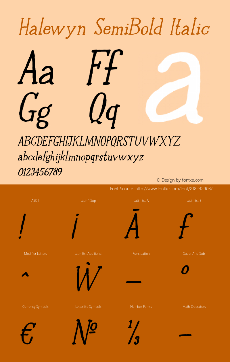 Halewyn SemiBold Italic Version 1.000图片样张
