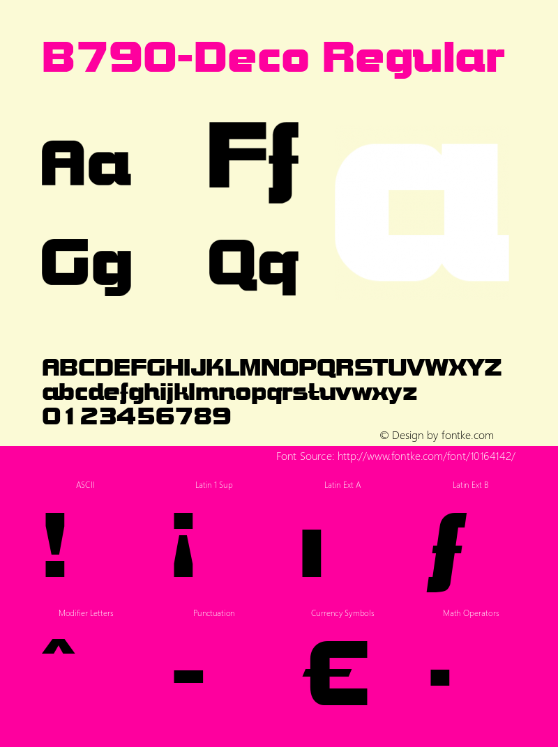 B790-Deco Regular Version 1.0 27-08-2002 Font Sample