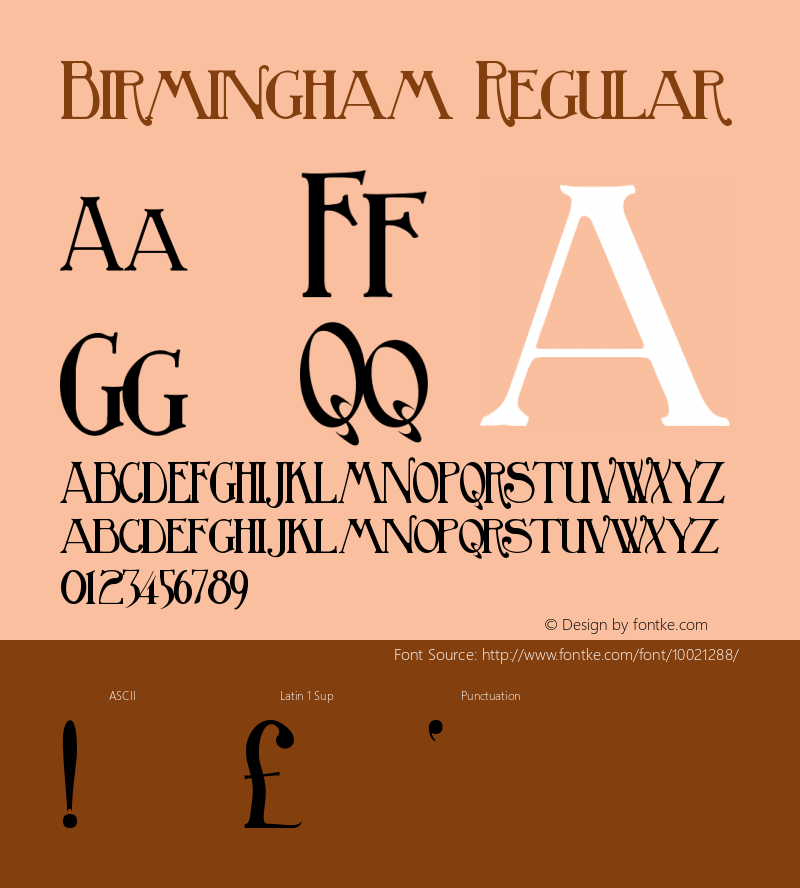 Birmingham Regular 1.0f Font Sample
