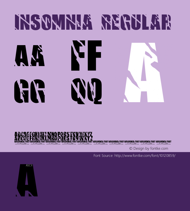Insomnia Regular Unknown Font Sample