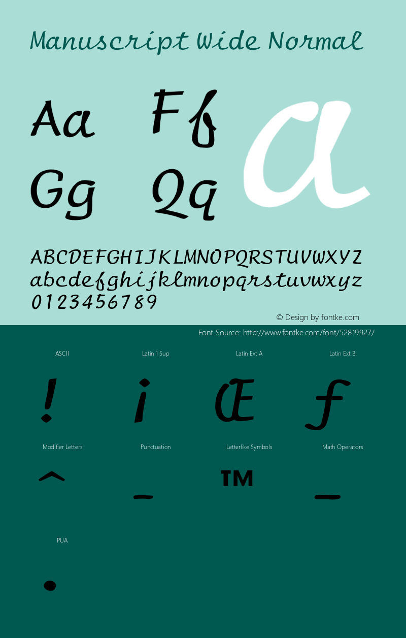 ManuscriptWideNormal Altsys Fontographer 4.1 1/8/95 {DfLp-URBC-66E7-7FBL-FXFA} Font Sample