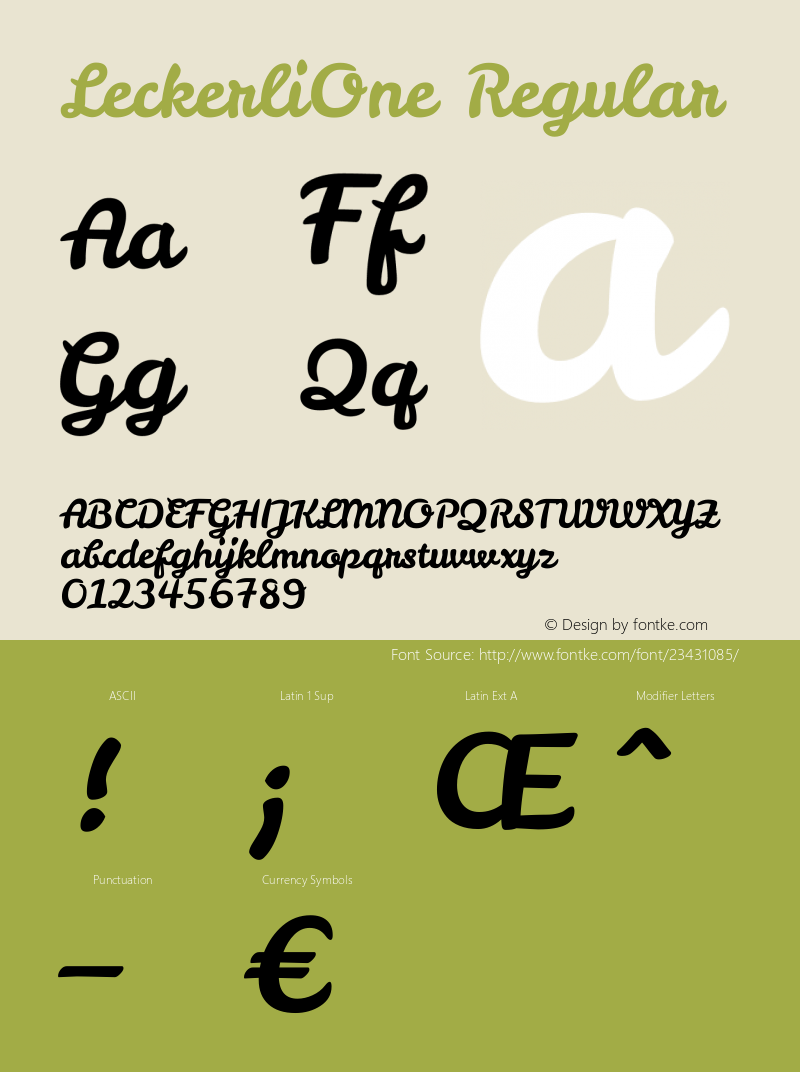 LeckerliOne Version 1.000 Font Sample