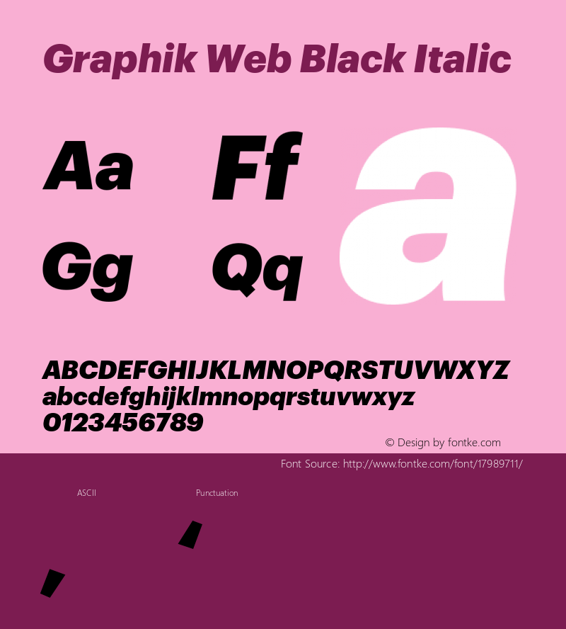 Graphik Web Black Italic Version 001.000 2009 Font Sample