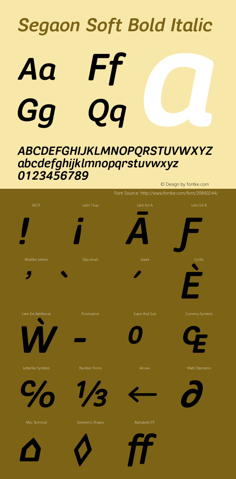 SegaonSoft-BoldItalic Version 1.000;PS 001.001;hotconv 1.0.56 Font Sample