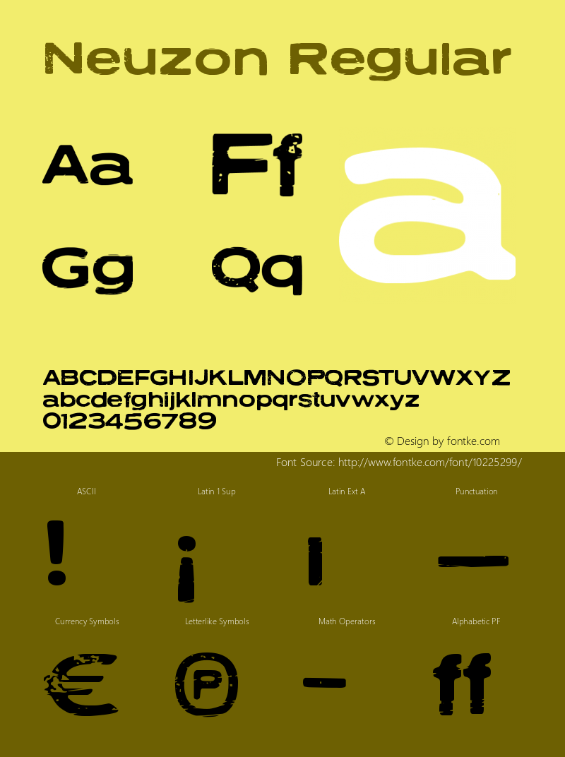 Neuzon Regular Version 1.000 Font Sample