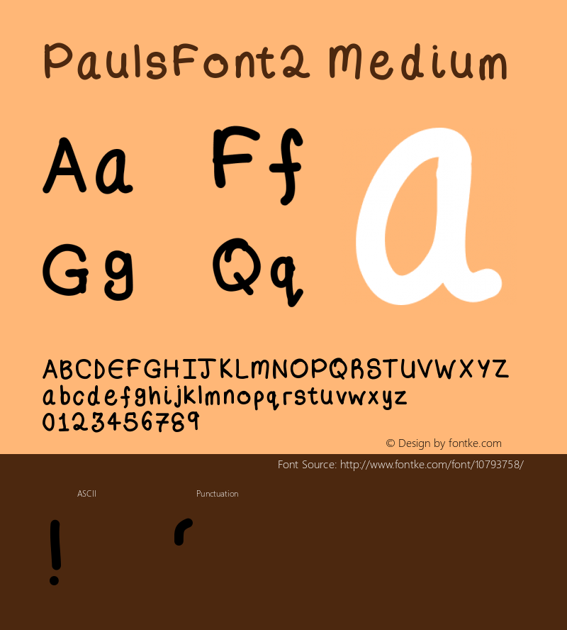 PaulsFont2 Medium Version 001.000 Font Sample