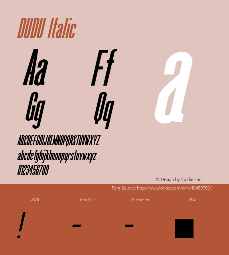 DUDU Italic 001.001 Font Sample