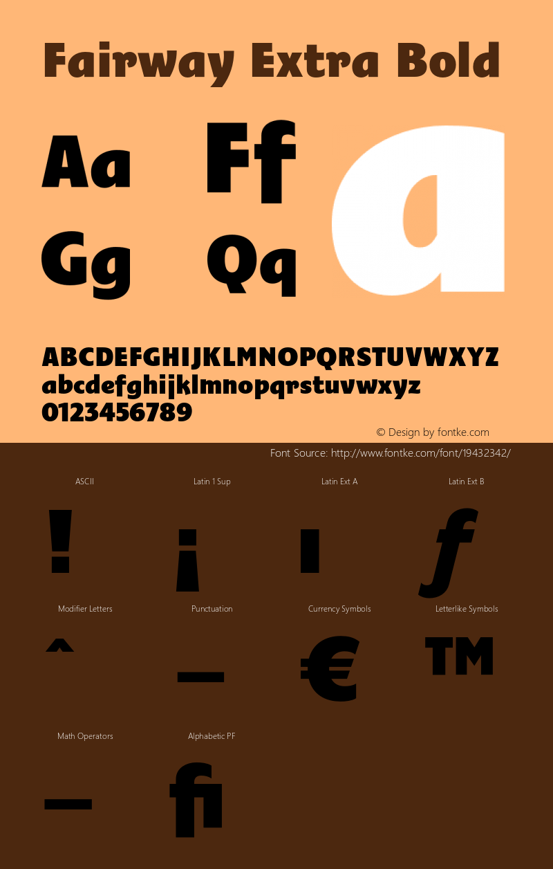 Fairway Extra Bold Version 1.00 2011 Font Sample