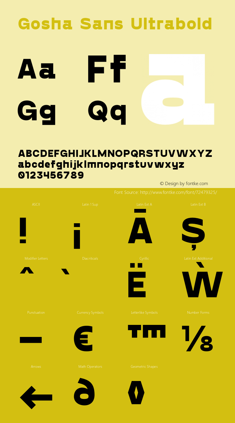 Gosha Sans Ultrabold Version 1.000;PS 001.000;hotconv 1.0.88;makeotf.lib2.5.64775 Font Sample