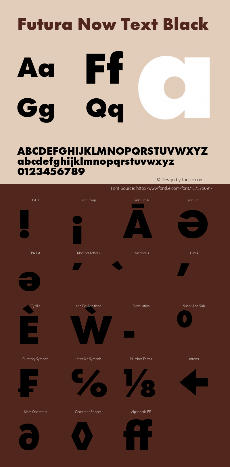 Futura Now Text Blk Version 1.01图片样张