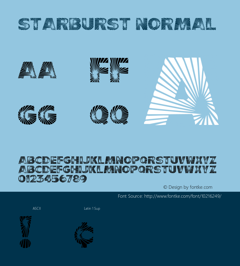 Starburst Normal 1.0 Sat Oct 02 12:16:20 1993 Font Sample