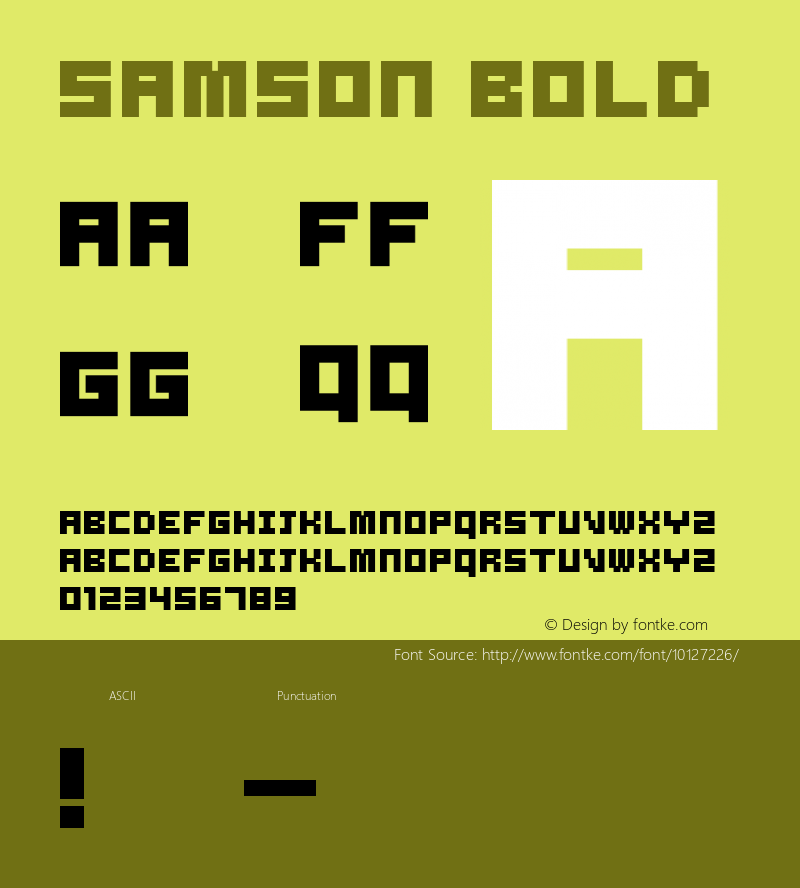 Samson Bold Version 2.00 Font Sample