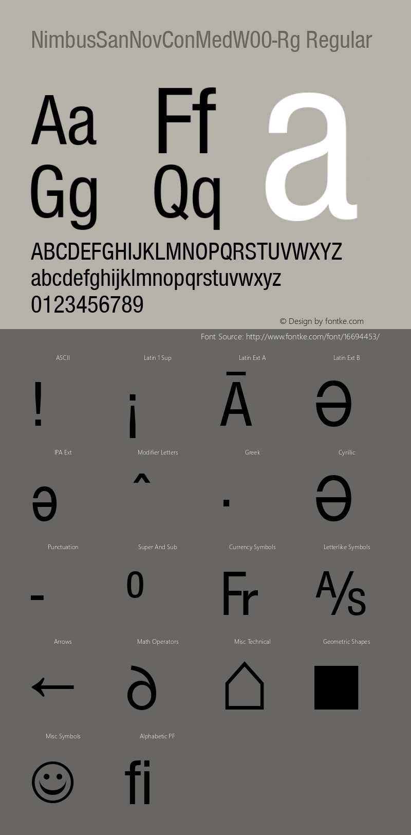 NimbusSanNovConMedW00-Rg Regular Version 1.10 Font Sample