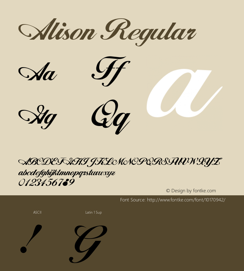 Alison Regular Altsys Metamorphosis:9-07-92 Font Sample