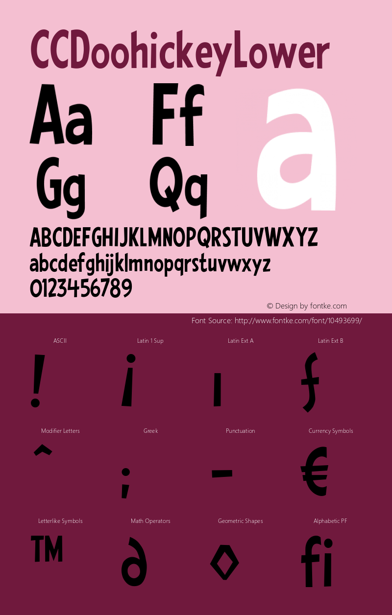 CCDoohickeyLower ☞ Version 1.000 2008 initial release;com.myfonts.comicraft.doohickey-lower.regular.wfkit2.enB4 Font Sample
