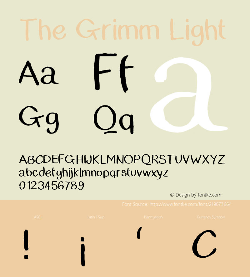 TheGrimm-Light Version 1.000;PS 001.001;hotconv 1.0.56 Font Sample