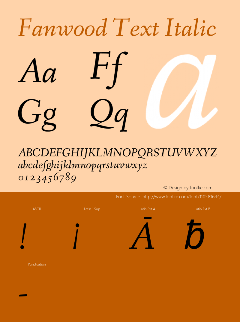 Fanwood Text Italic Version 1.101 Font Sample