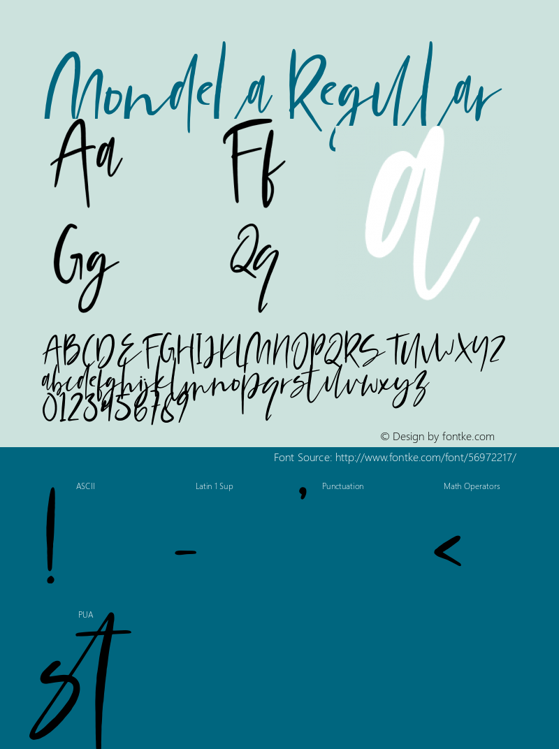 Mondela Version 1.00;March 2, 2020;FontCreator 12.0.0.2547 64-bit Font Sample